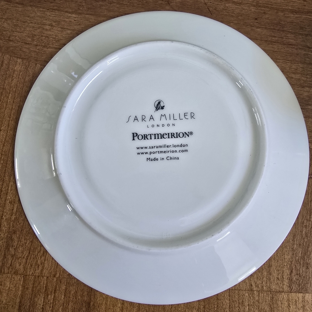 Sara Miller London Portmeirion Chelsea Collection Teacup & Saucer Dark Grey - Picture 4 of 11